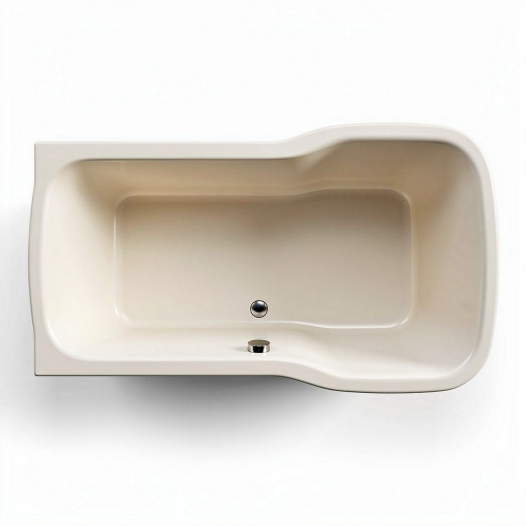 Banheira em acrílico 150 x 70 x 45 cm cor creme para banheiro
