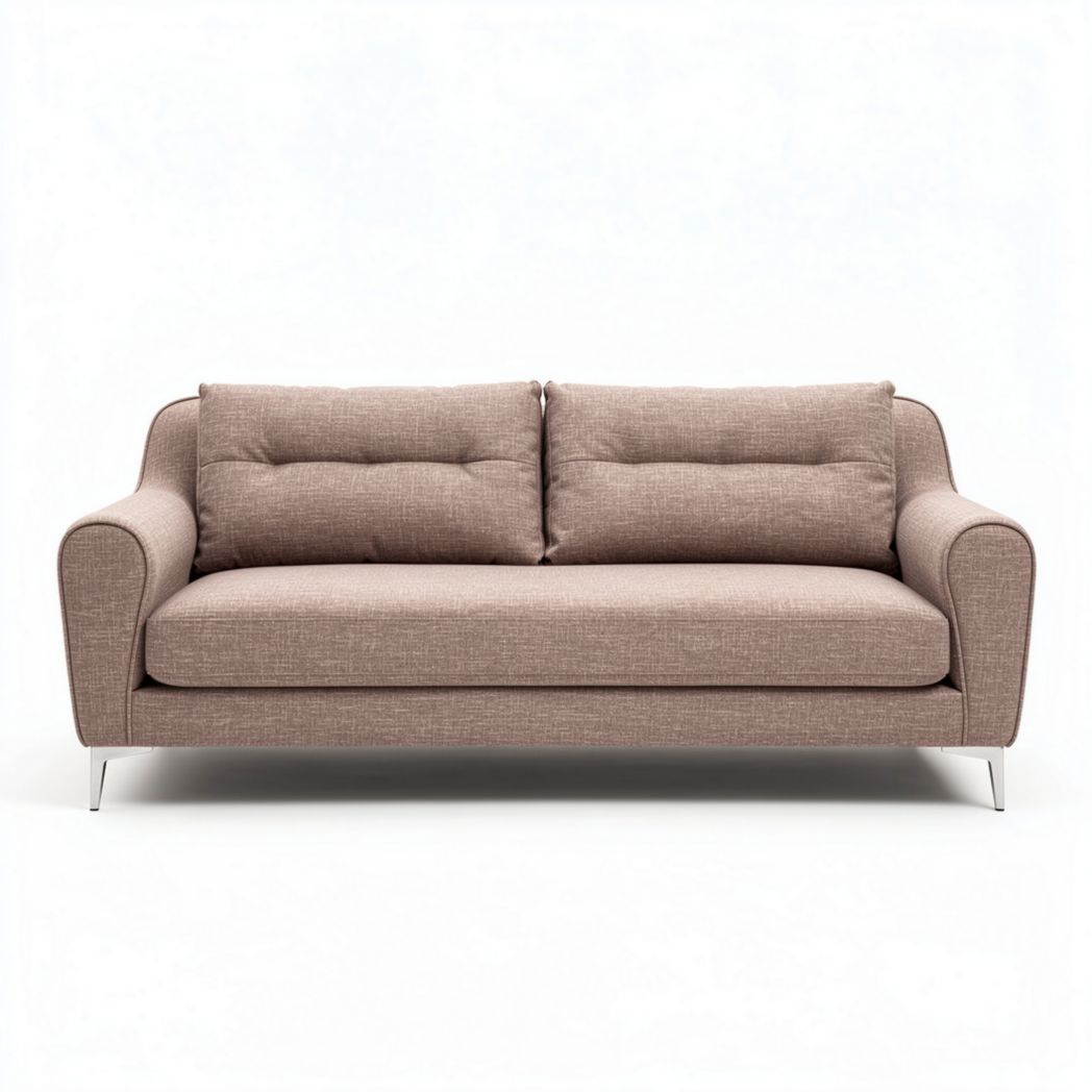 Sofá de tecido cinza claro com medidas de 200 x 90 x 85cm
